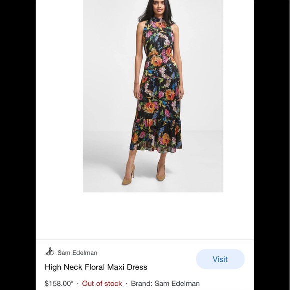 Sam Edelman Floral tiered maxi with high neck- worn once! In perfect condition - Picture 1 of 8
